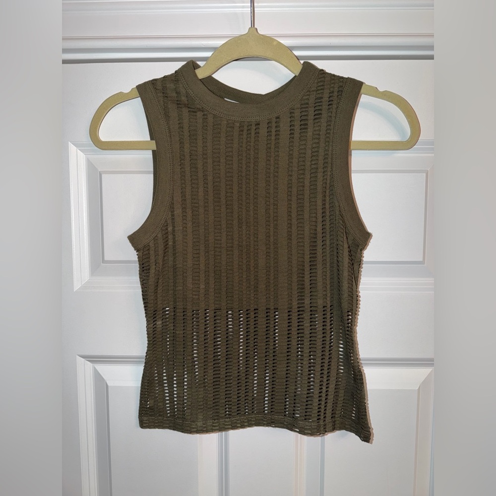 Women’s T by Alexander Wang Tank Top Size Extra Small Military Green